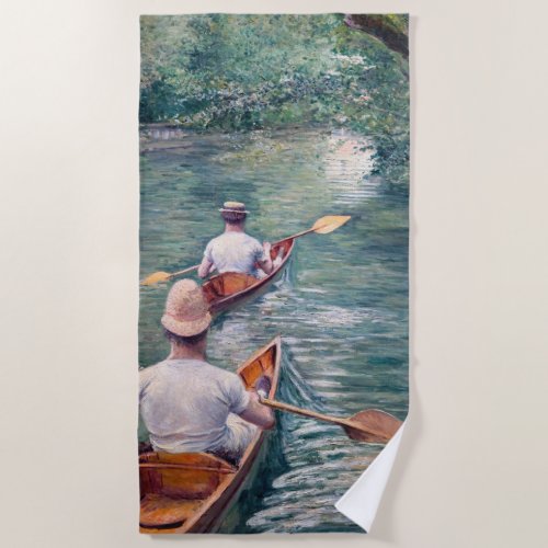 Gustave Caillebotte _ Canoes on the Yerres Beach Towel