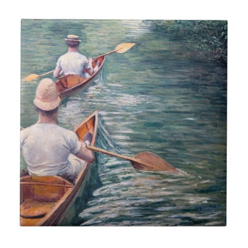 Gustave Caillebotte _ Canoes on the Yerres Ceramic Tile