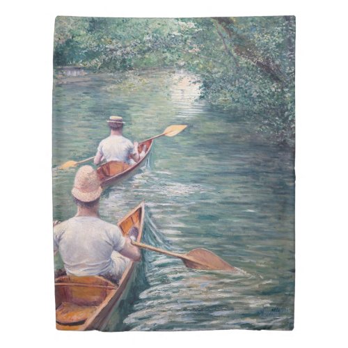 Gustave Caillebotte _ Canoes on the Yerres Duvet Cover