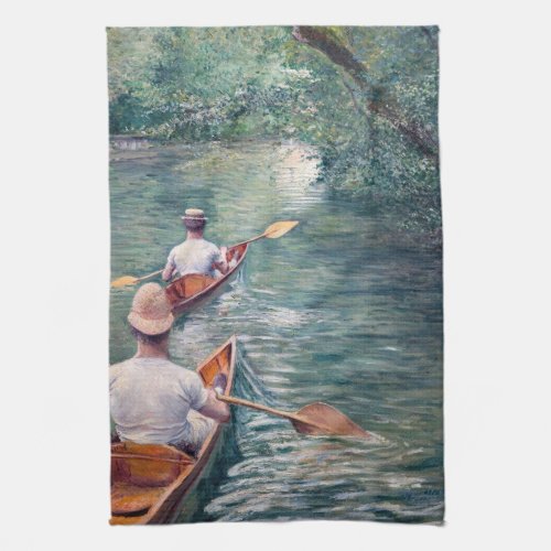 Gustave Caillebotte _ Canoes on the Yerres Kitchen Towel