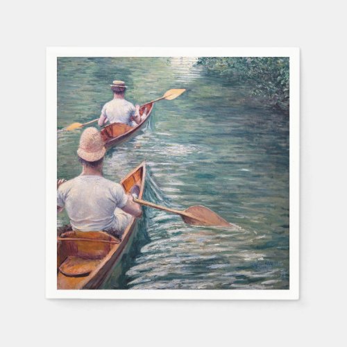 Gustave Caillebotte _ Canoes on the Yerres Napkins