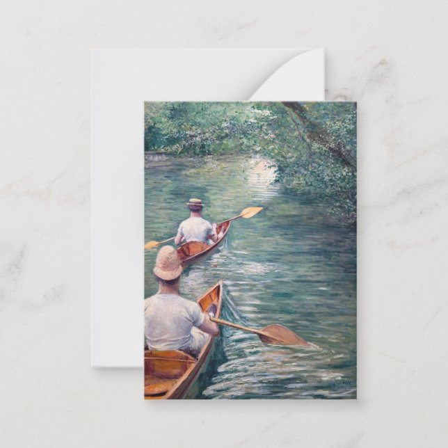 Gustave Caillebotte - Canoes on the Yerres Note Card (Front)