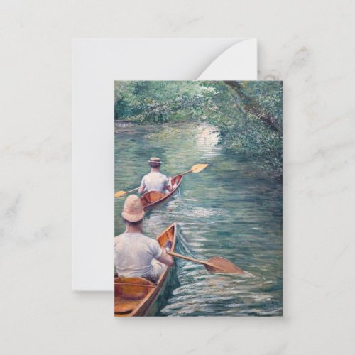Gustave Caillebotte _ Canoes on the Yerres Note Card