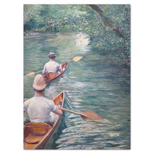 Gustave Caillebotte _ Canoes on the Yerres Tissue Paper
