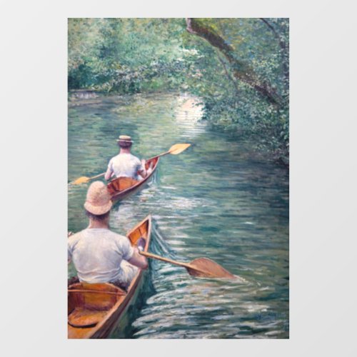 Gustave Caillebotte _ Canoes on the Yerres Window Cling