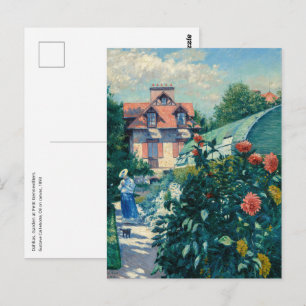 Gustave Caillebotte - Dahlias, Garden Postcard