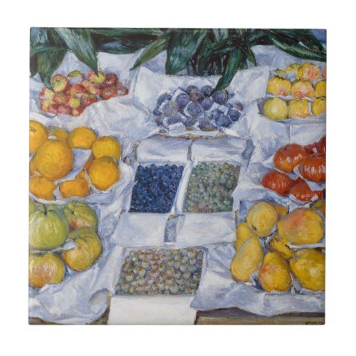 Gustave Caillebotte _ Fruit Displayed on a Stand Ceramic Tile