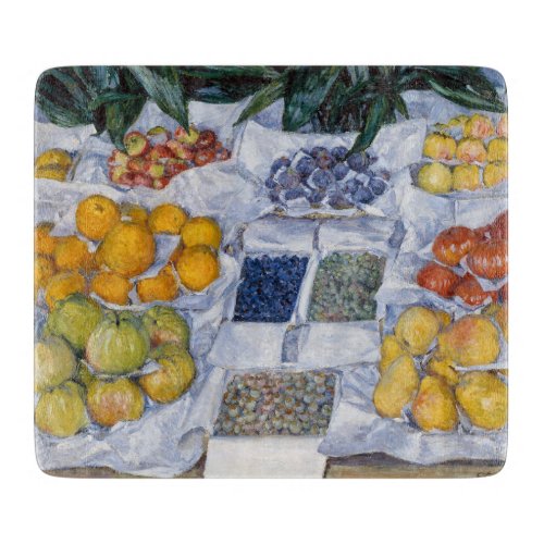 Gustave Caillebotte _ Fruit Displayed on a Stand Cutting Board