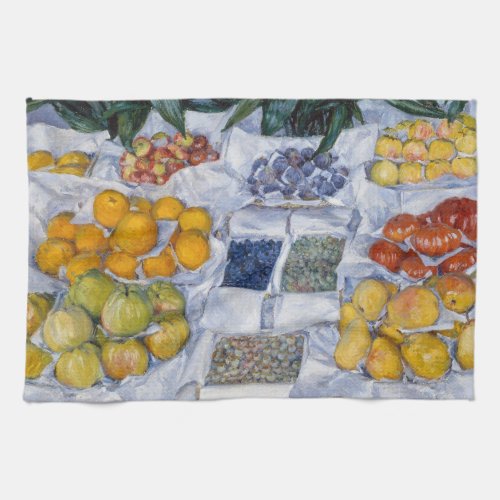 Gustave Caillebotte _ Fruit Displayed on a Stand Kitchen Towel