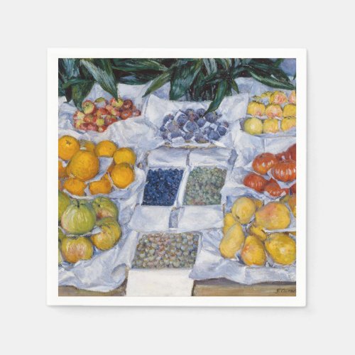 Gustave Caillebotte _ Fruit Displayed on a Stand Napkins