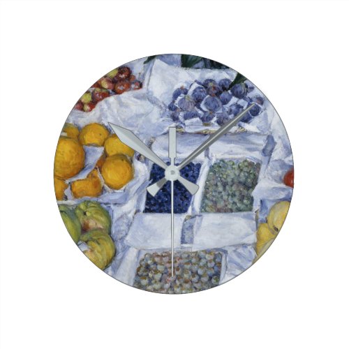 Gustave Caillebotte - Fruit Displayed On A Stand. Round Clock