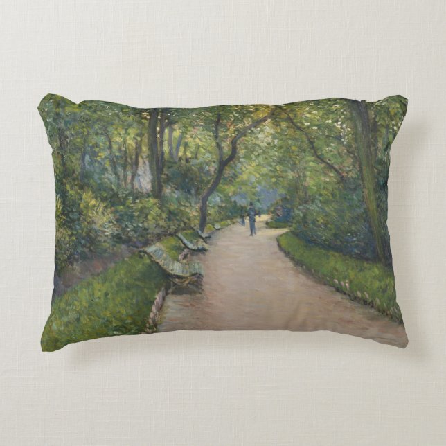Gustave Caillebotte - Le Parc Monceau Decorative Pillow (Front)