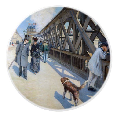 Gustave Caillebotte _ Le Pont de lEurope Ceramic Knob