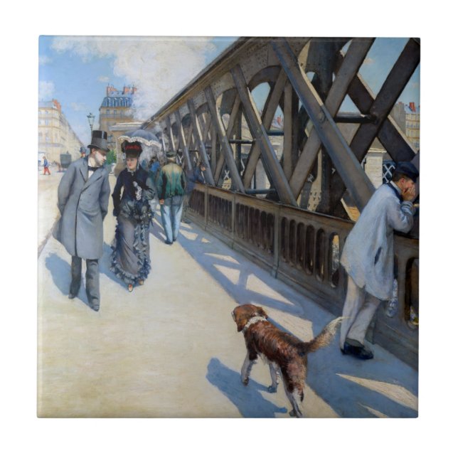 Gustave Caillebotte - Le Pont de l'Europe Ceramic Tile (Front)