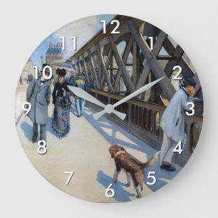 Gustave Caillebotte - Le Pont de l'Europe Large Clock