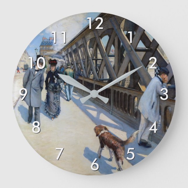 Gustave Caillebotte - Le Pont de l'Europe Large Clock (Front)