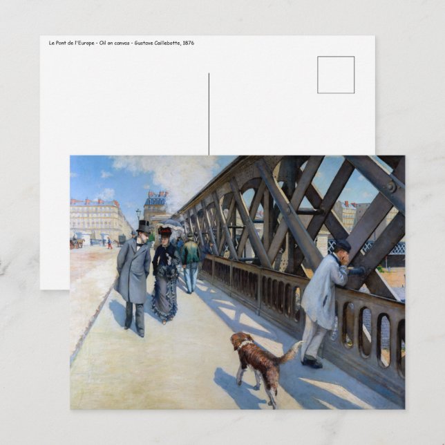 Gustave Caillebotte - Le Pont de l'Europe Postcard (Front/Back)