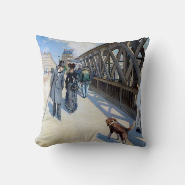 Gustave Caillebotte - Le Pont de l'Europe Throw Pillow (Front)