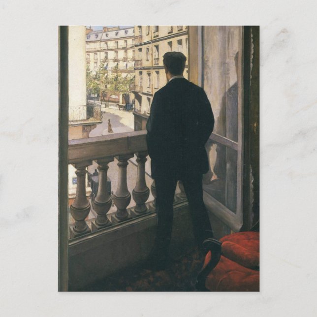 GUSTAVE CAILLEBOTTE - Man at the window 1875 Postcard (Front)
