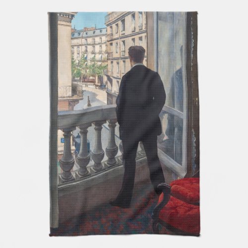 Gustave Caillebotte _ Man at the Window Kitchen Towel