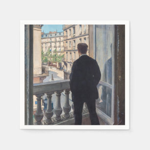 Gustave Caillebotte - Man at the Window Napkins