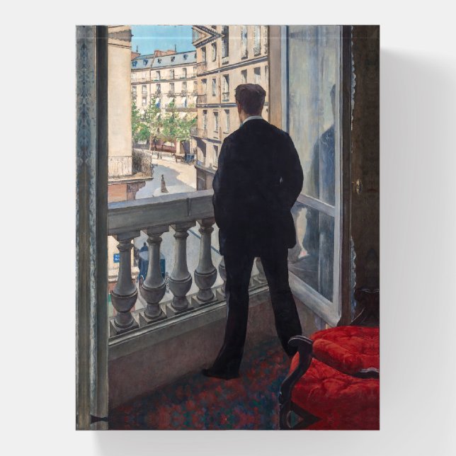 Gustave Caillebotte - Man at the Window Paperweight (Vertical)