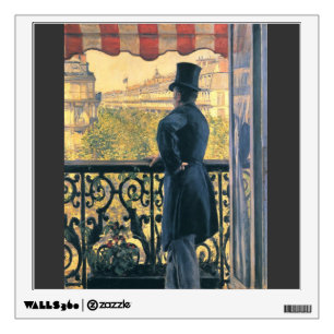 Gustave Caillebotte-Man on a Balcony, Boulevard Wall Decal