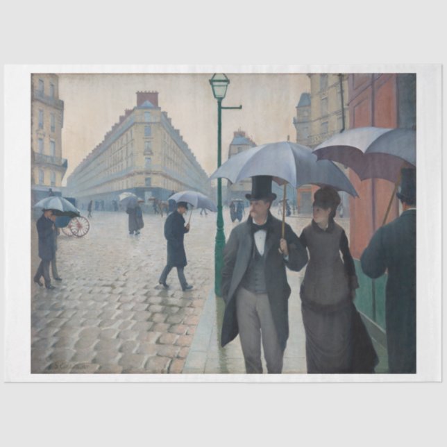 Gustave Caillebotte Paris  Rainy Day Decoupage Tissue Paper (Front)