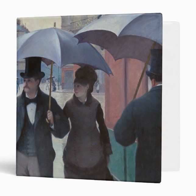 Gustave Caillebotte - Paris Street; Rainy Day 3 Ring Binder (Front/Inside)