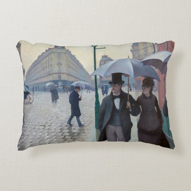 Gustave Caillebotte - Paris Street; Rainy Day Accent Pillow (Front)
