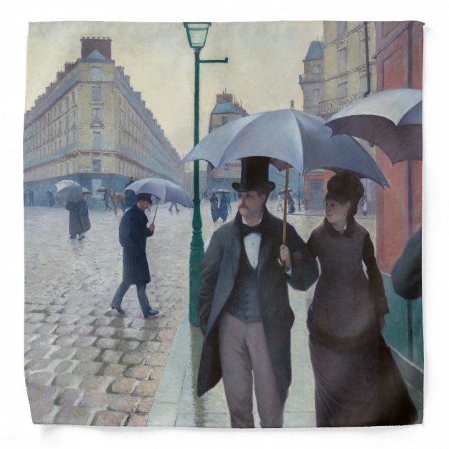 Gustave Caillebotte - Paris Street; Rainy Day Bandana (Front)