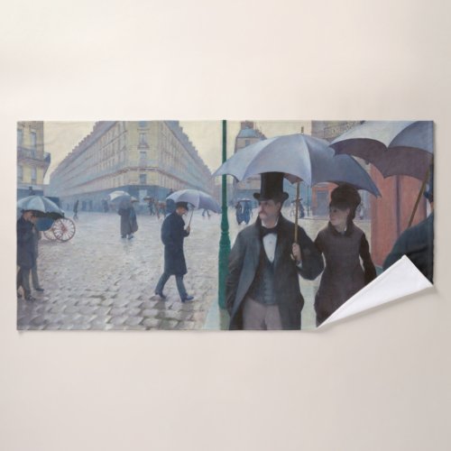 Gustave Caillebotte _ Paris Street Rainy Day Bath Towel Set