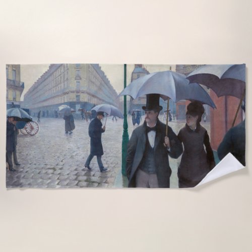 Gustave Caillebotte _ Paris Street Rainy Day Beach Towel