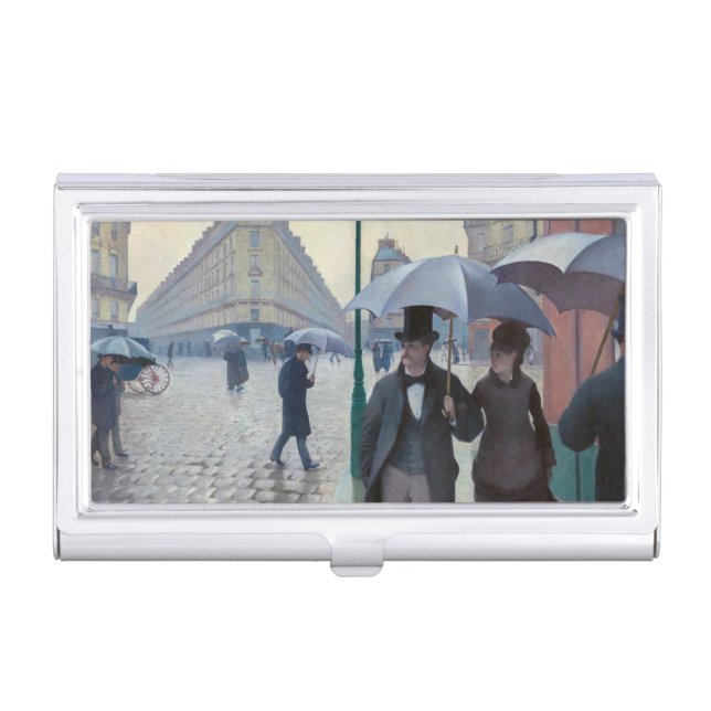 Gustave Caillebotte - Paris Street; Rainy Day Business Card Case (Front)