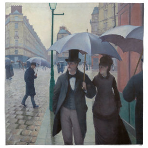 Gustave Caillebotte - Paris Street; Rainy Day Cloth Napkin