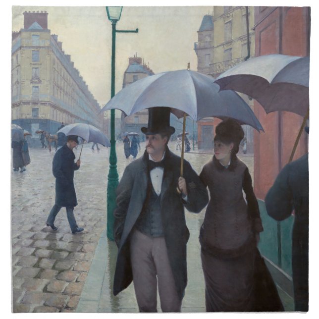 Gustave Caillebotte - Paris Street; Rainy Day Cloth Napkin (Front)