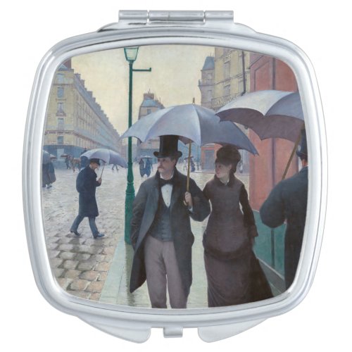 Gustave Caillebotte _ Paris Street Rainy Day Compact Mirror