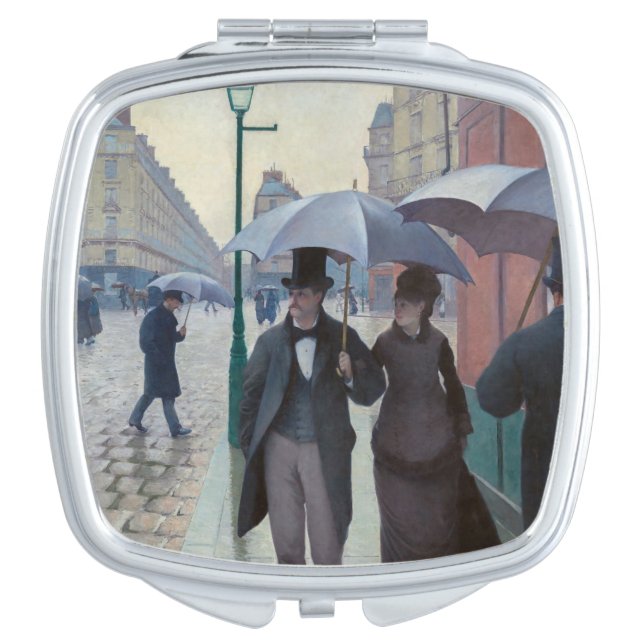 Gustave Caillebotte - Paris Street; Rainy Day Compact Mirror (Front)