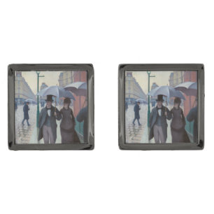 Gustave Caillebotte - Paris Street; Rainy Day Cufflinks