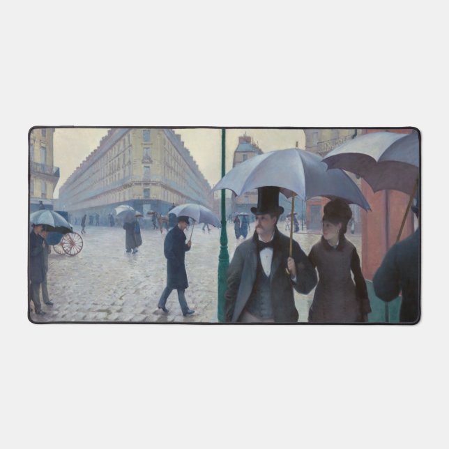 Gustave Caillebotte - Paris Street; Rainy Day Desk Mat (Front)