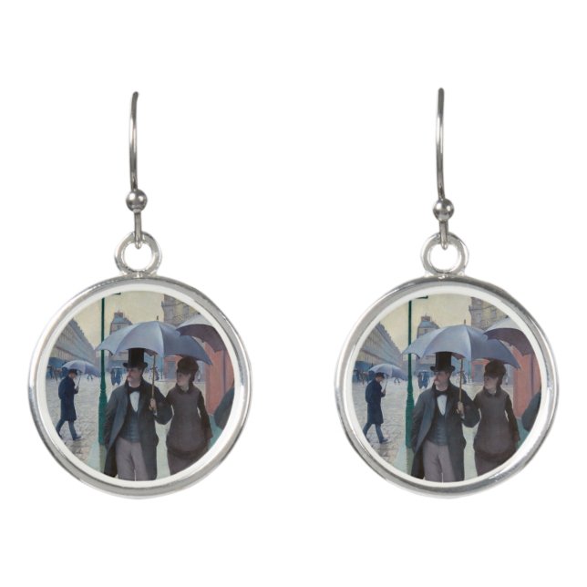 Gustave Caillebotte - Paris Street; Rainy Day Earrings (Front)