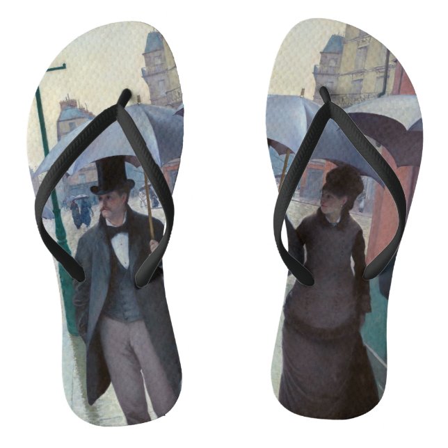 Gustave Caillebotte - Paris Street; Rainy Day Flip Flops (Footbed)
