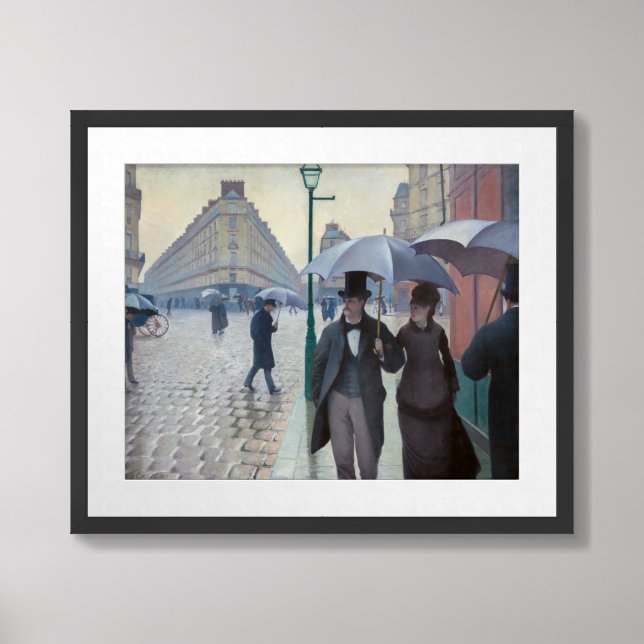 Gustave Caillebotte - Paris Street; Rainy Day Framed Art (Framed Front)