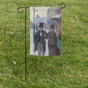 Gustave Caillebotte - Paris Street; Rainy Day Garden Flag