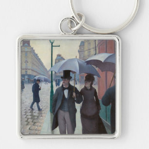Gustave Caillebotte - Paris Street; Rainy Day Keychain
