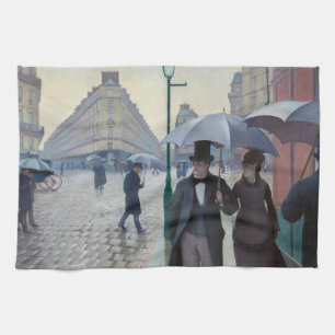 Gustave Caillebotte - Paris Street; Rainy Day Kitchen Towel