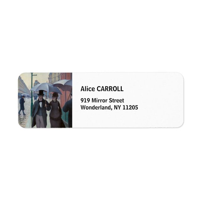 Gustave Caillebotte - Paris Street; Rainy Day Label (Front)