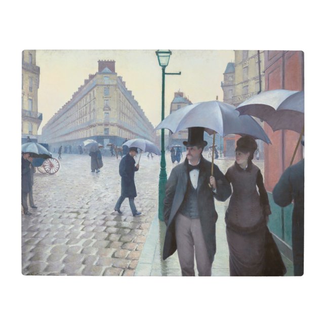 Gustave Caillebotte - Paris Street; Rainy Day Metal Print (Front)