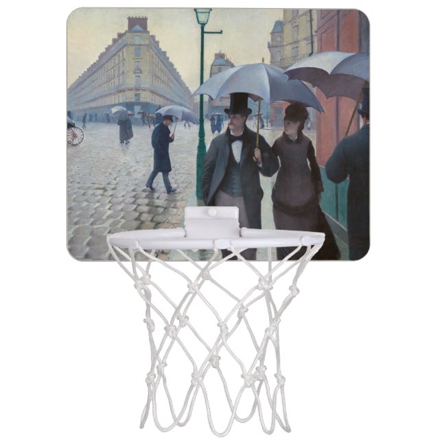Gustave Caillebotte - Paris Street; Rainy Day Mini Basketball Hoop (Front)