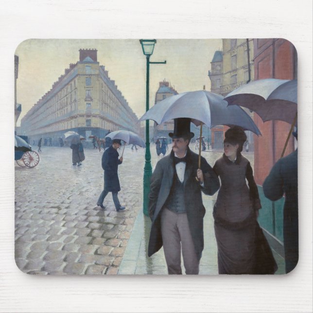 Gustave Caillebotte - Paris Street; Rainy Day Mouse Pad (Front)